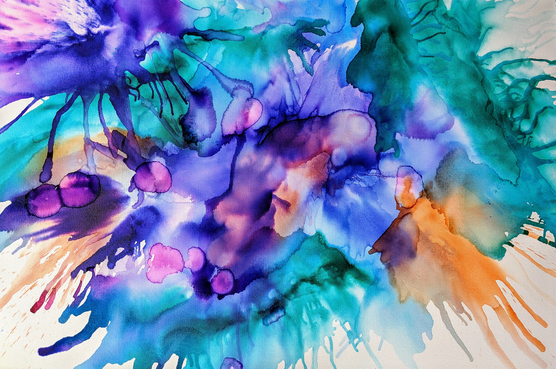 Purple and Teal Splash Painting